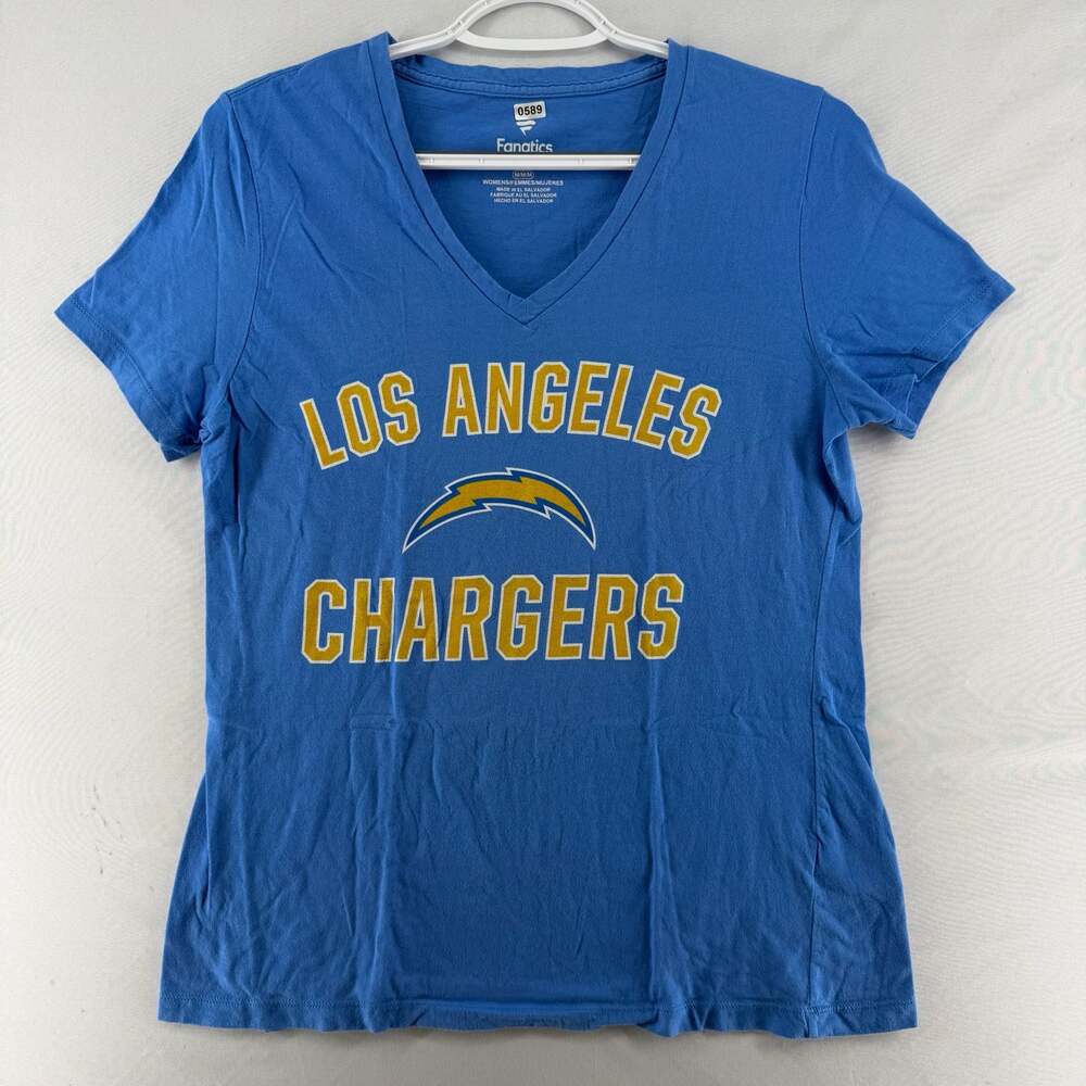 0589 Women's Los Angeles Chargers V-Neck T-Shirt, Size M